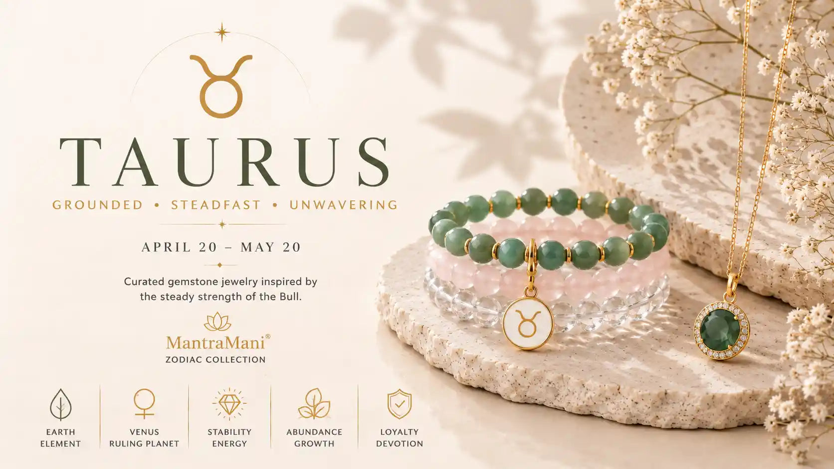 Taurus Birthstone Bracelets & Zodiac Jewelry