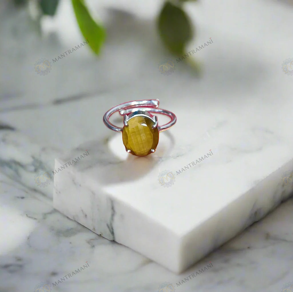 MantraMani® Tiger Eye Ring: Enhances Focus and Decision-Making