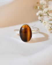 MantraMani® Tiger Eye Ring: Enhances Focus and Decision-Making