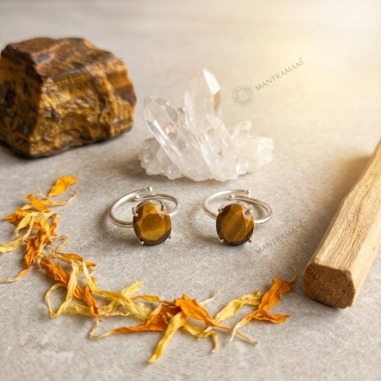 MantraMani® Tiger Eye Ring: Enhances Focus and Decision-Making