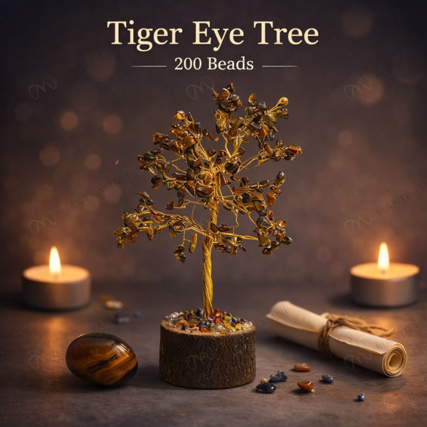 MantraMani® Tiger Eye Tree –  Crystal Tree for Confidence, Courage
