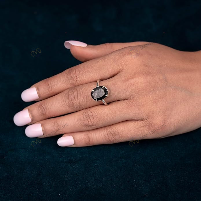 MantraMani® Black Tourmaline Ring: Protect from Psychic attacks & Negative Engery