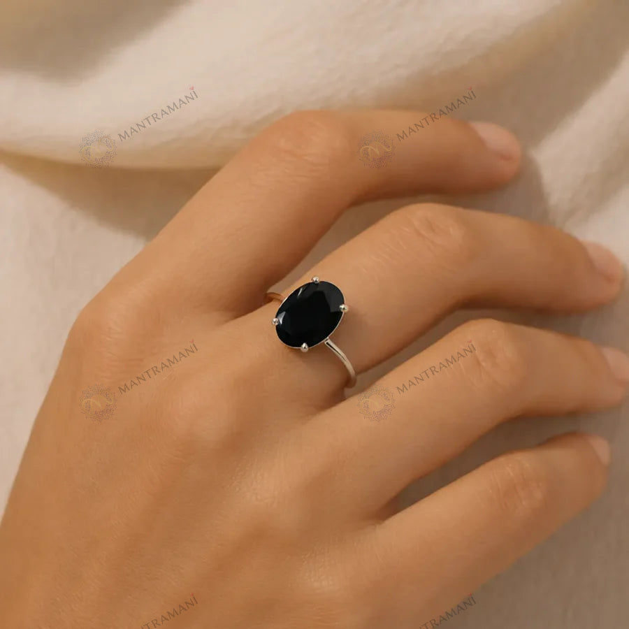 MantraMani® Black Tourmaline Ring: Protect from Psychic attacks & Negative Engery