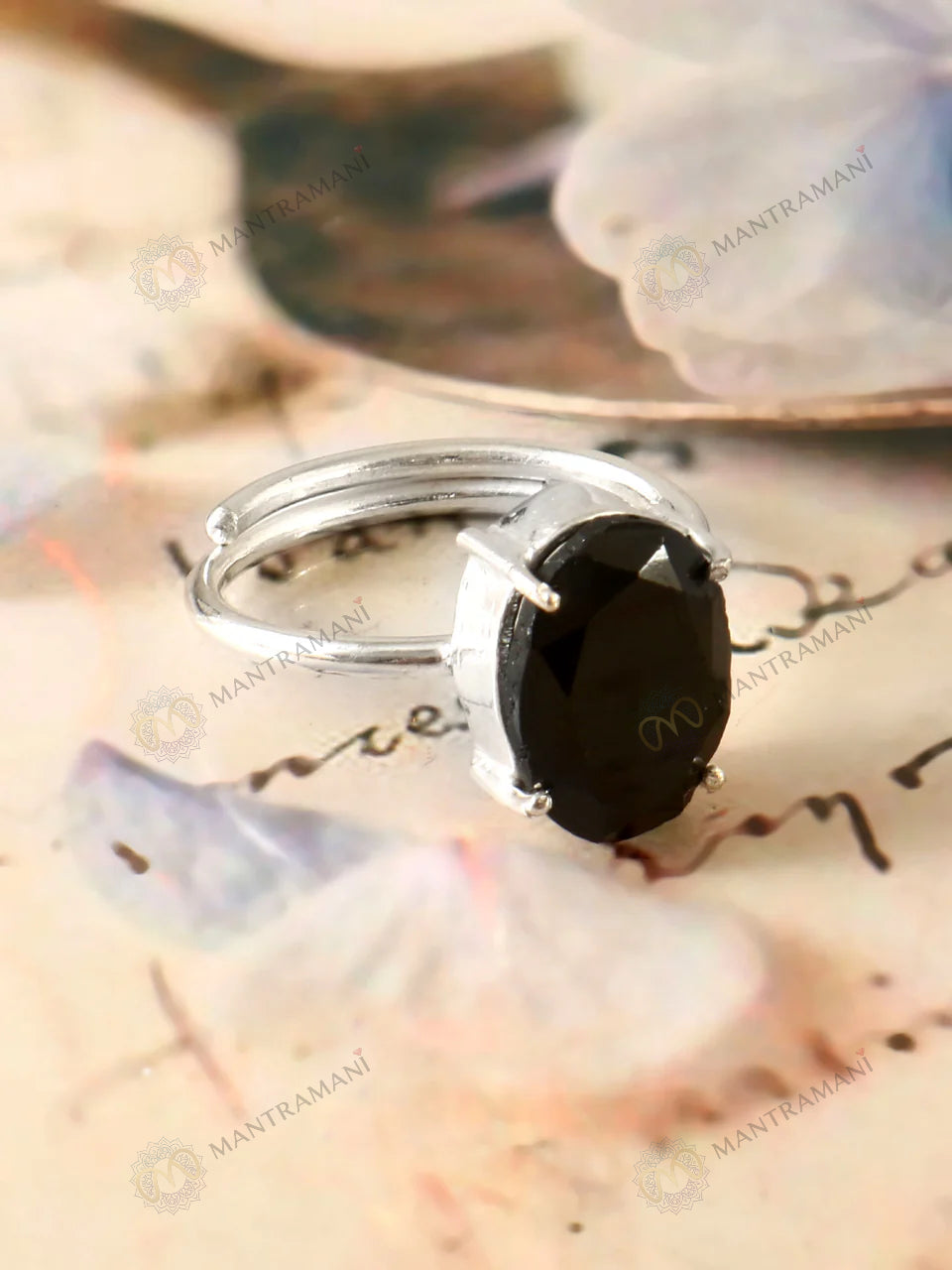 MantraMani® Black Tourmaline Ring: Protect from Psychic attacks & Negative Engery