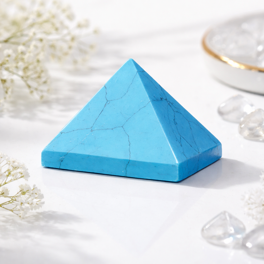 MantraMani™ Turquoise Pyramid | Spiritual Product for Balance, Protection & Focus