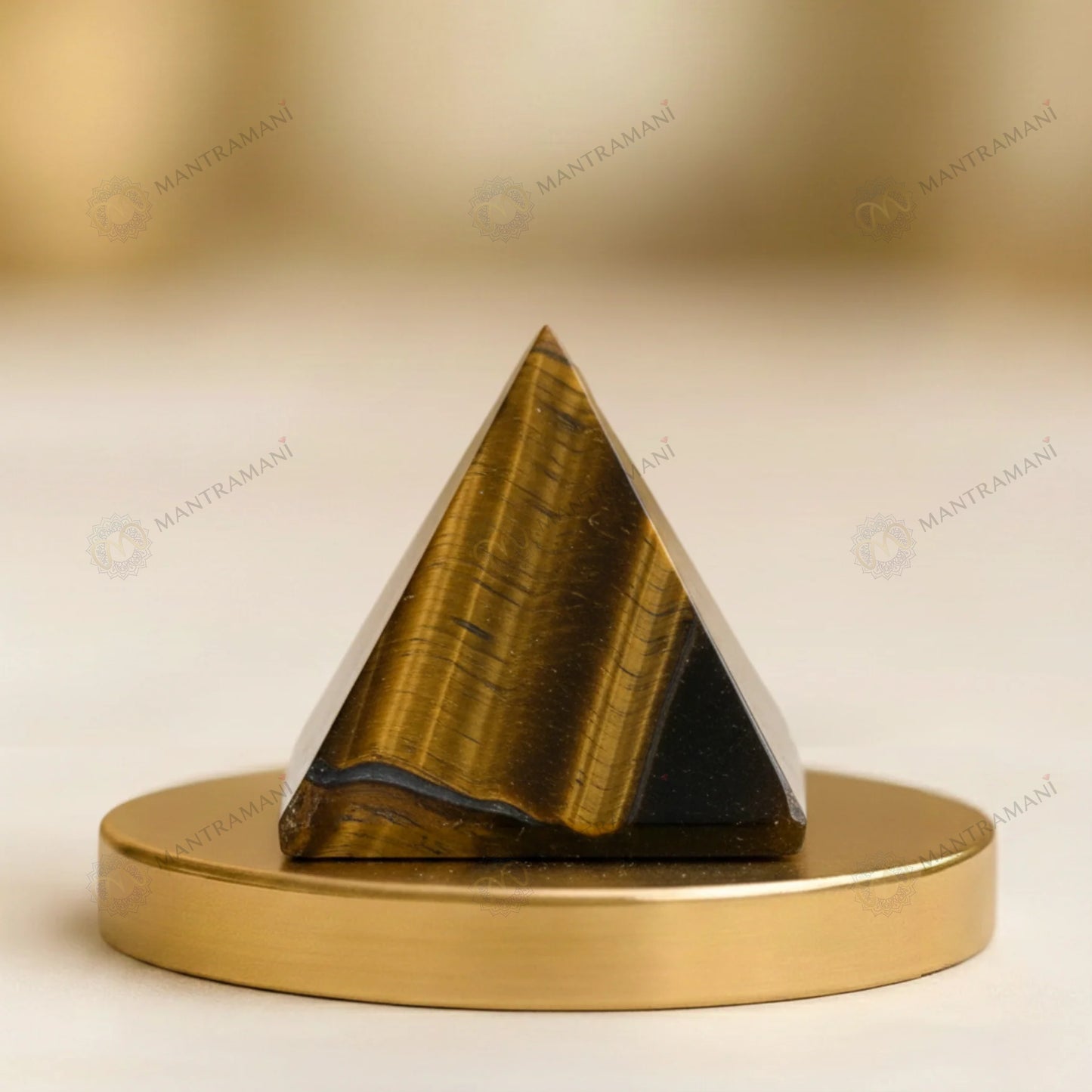 MantraMani® Tiger Eye Pyramid – Money Attraction, Protection & Confidence Crystal