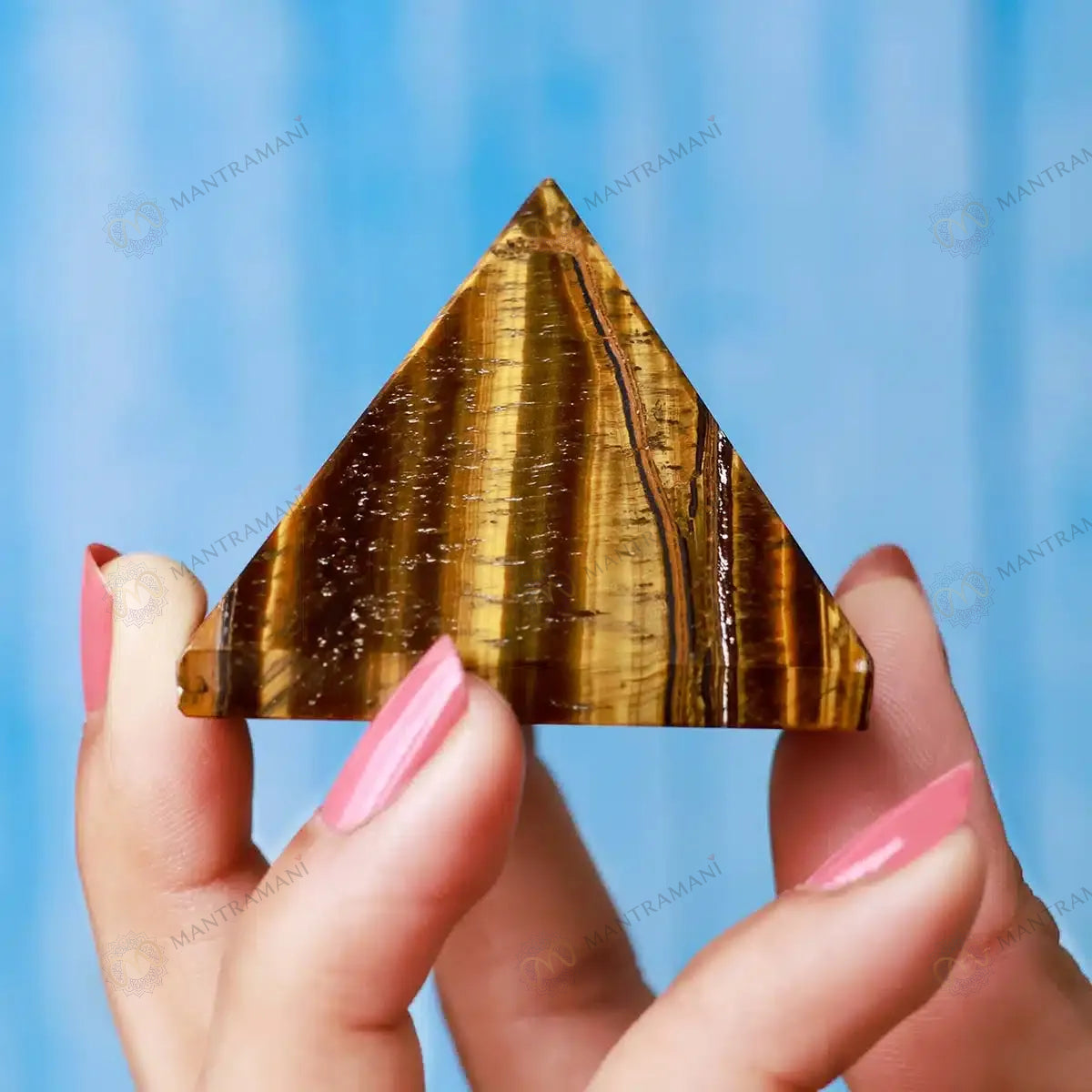 MantraMani® Tiger Eye Pyramid – Money Attraction, Protection & Confidence Crystal