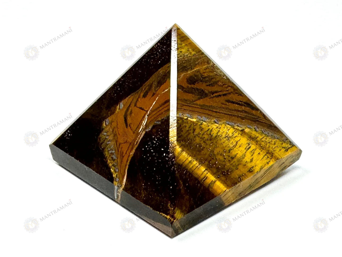 MantraMani® Tiger Eye Pyramid – Money Attraction, Protection & Confidence Crystal