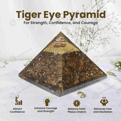 MantraMani® Tiger Eye Pyramid – Money Attraction, Protection & Confidence Crystal