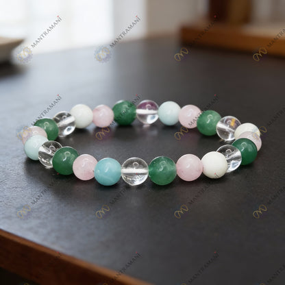 Virgo Zodiac Birthstone Crystal Bracelet- 8 mm- Kanya Rashi Crystal Bracelet