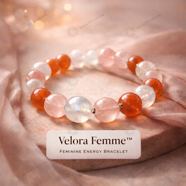MantraMani® Velora Femme™— Feminine Energy Bracelet for Hormonal Health, Confidence & Emotional Ease