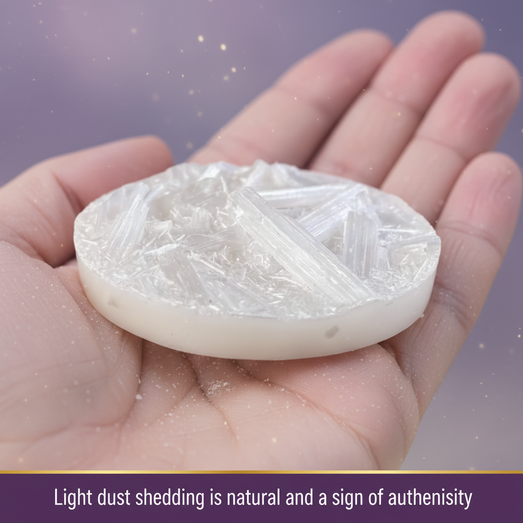 MantraMani® SELENITE (Chandramani) – Plate | Cleansing, Charging other crystals,