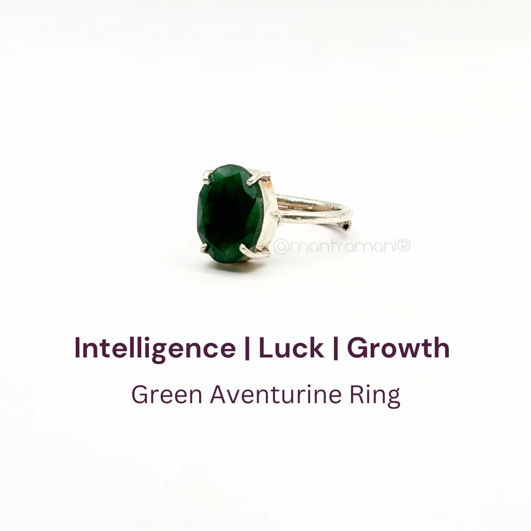 Watermarked - Green Aventurine German Silver Ring