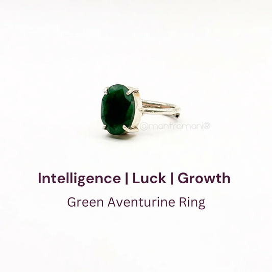 Watermarked - Green Aventurine German Silver Ring