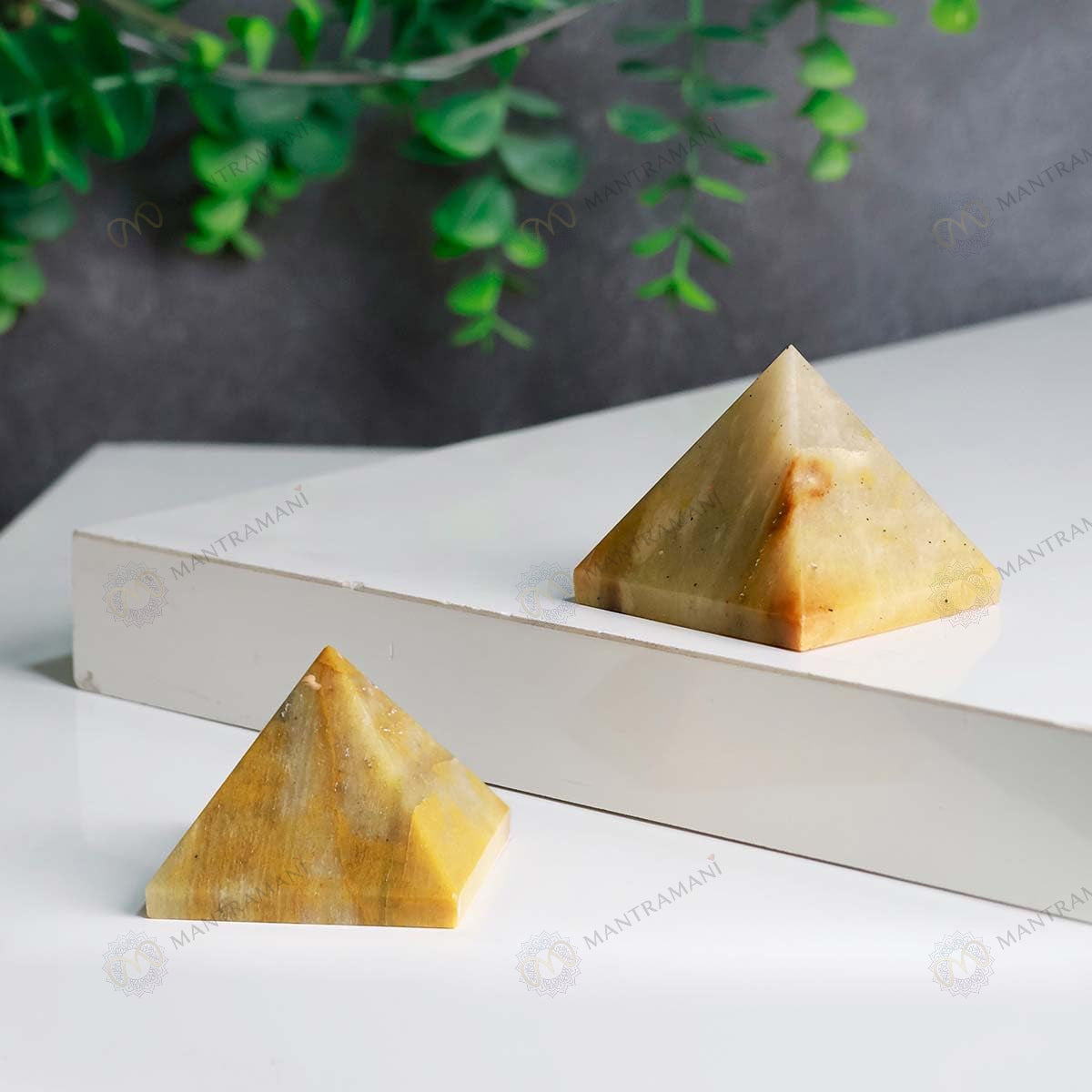 MantraMani® Yellow Aventurine Pyramid – Energy & Manifestation Crystal Pyramid