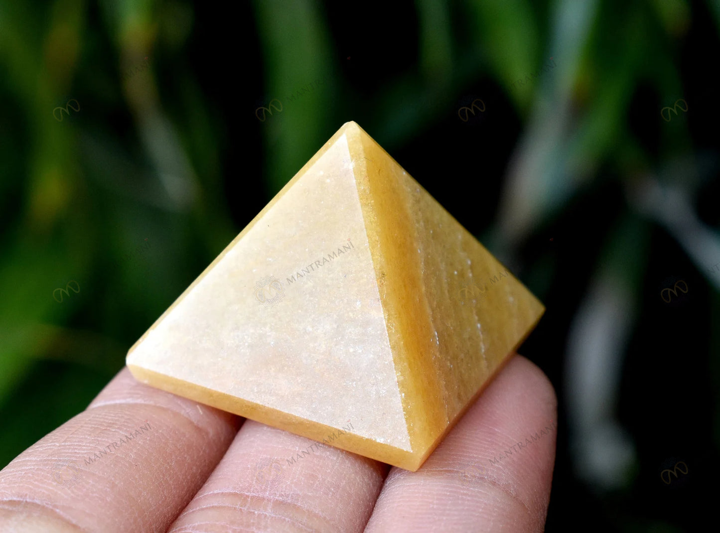 MantraMani® Yellow Aventurine Pyramid – Energy & Manifestation Crystal Pyramid