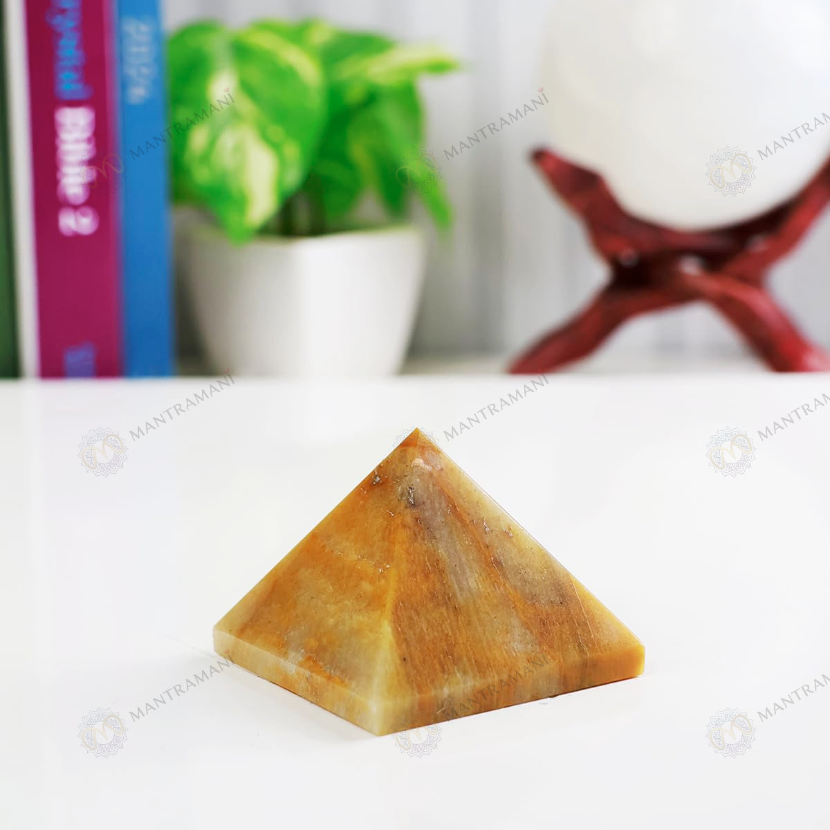 MantraMani® Yellow Aventurine Pyramid – Energy & Manifestation Crystal Pyramid