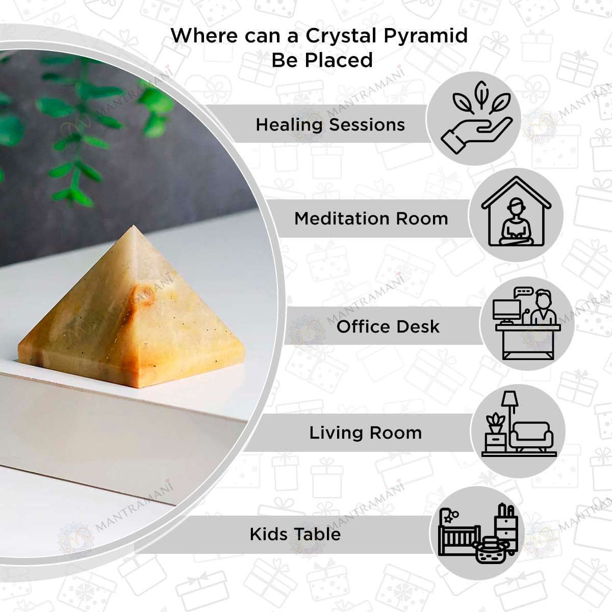MantraMani® Yellow Aventurine Pyramid – Energy & Manifestation Crystal Pyramid