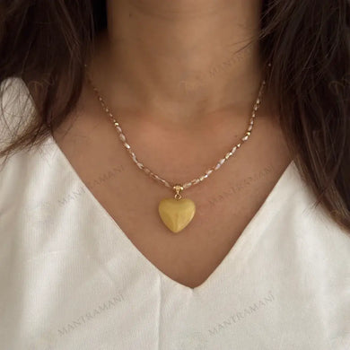 MantraMani® Citrine Heart Pendant