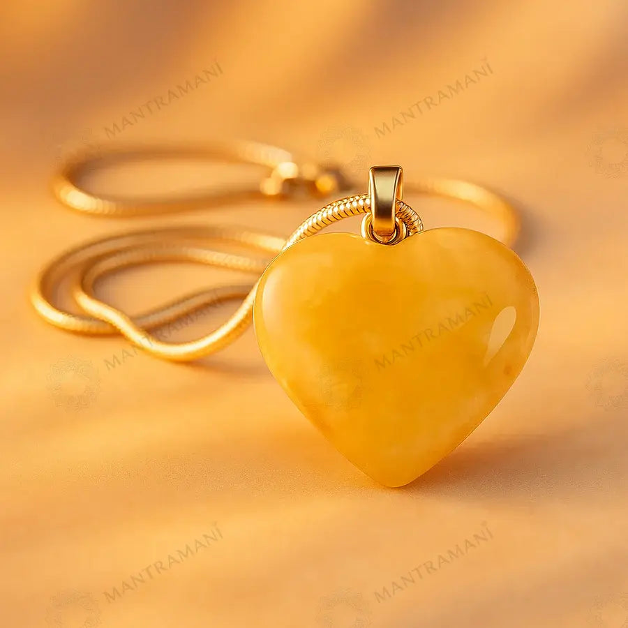 MantraMani® Citrine Heart Pendant