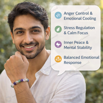 MantraMani® ZenGuard™ — Stress Control Bracelet for Anger Balance & Emotional Regulation gemstone bracelet