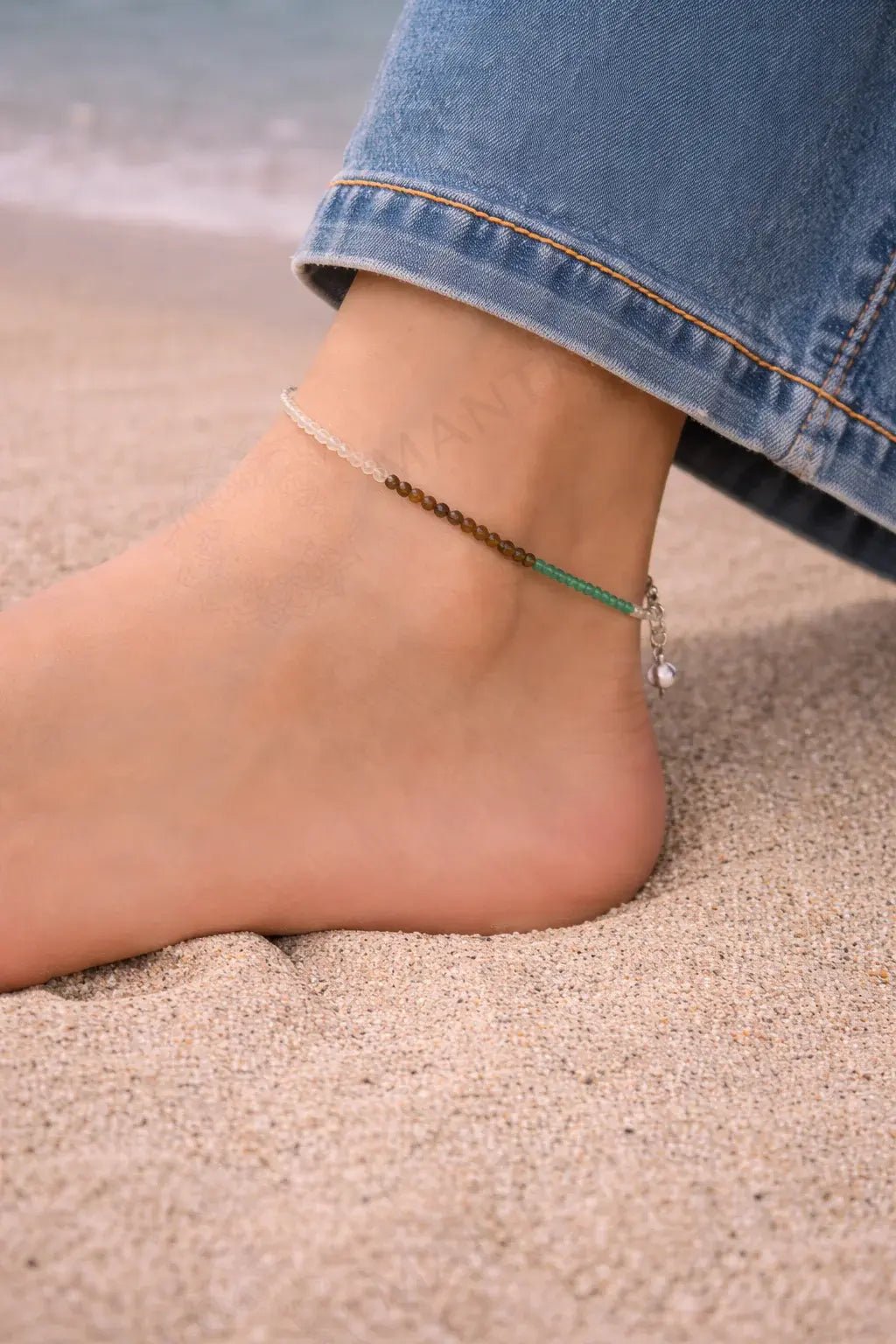 MantraMani Pyrite Money & Luck Anklet for Wealth & Success