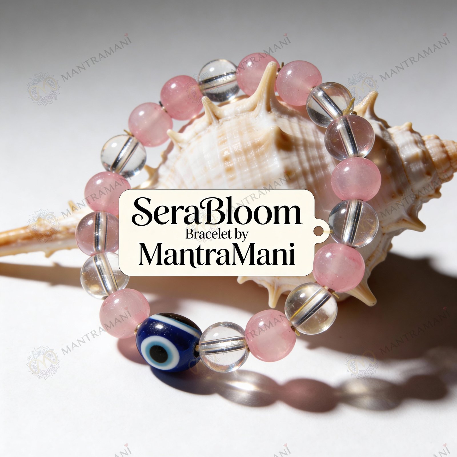 Rose quartz crystal bracelet for love and relationships | MantraMani